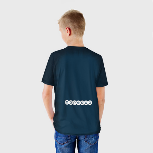 Детская футболка 3D с принтом PSG Форма Новая Home 18-19, вид сзади #2