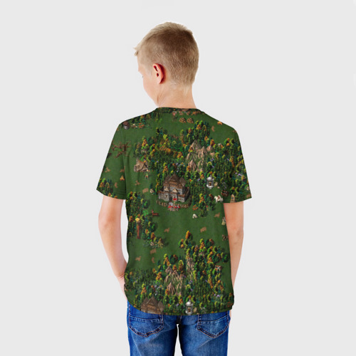 Детская футболка 3D с принтом Герои, вид сзади #2