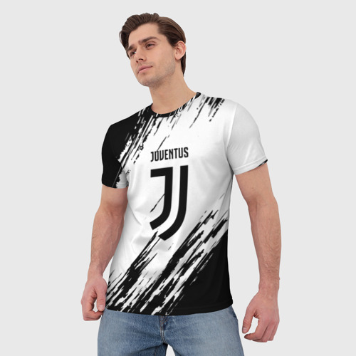 Мужская футболка 3D с принтом JUVENTUS SPORT, фото на моделе #1