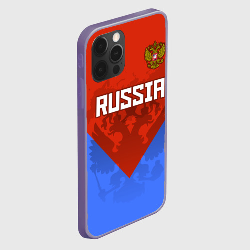 Чехол для iPhone 12 Pro Max с принтом Russia, вид сбоку #3