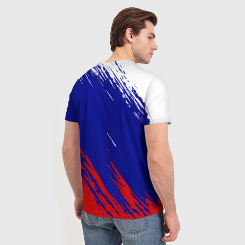 Мужская футболка 3D с принтом Russia sport, вид сзади #2
