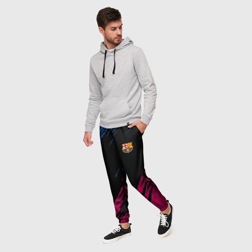 Мужские брюки 3D с принтом FC BARCELONA (BARCA) | ФК БАРСЕЛОНА, фото на моделе #1