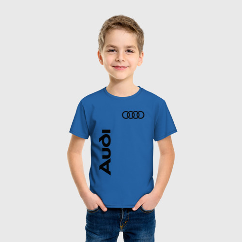 Детская футболка с принтом Audi, фото на моделе #1