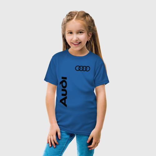 Детская футболка с принтом Audi, вид сбоку #3