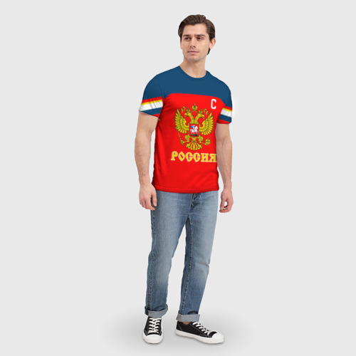 Мужская футболка 3D с принтом Овечкин Сборная России по хоккею, вид сбоку #3
