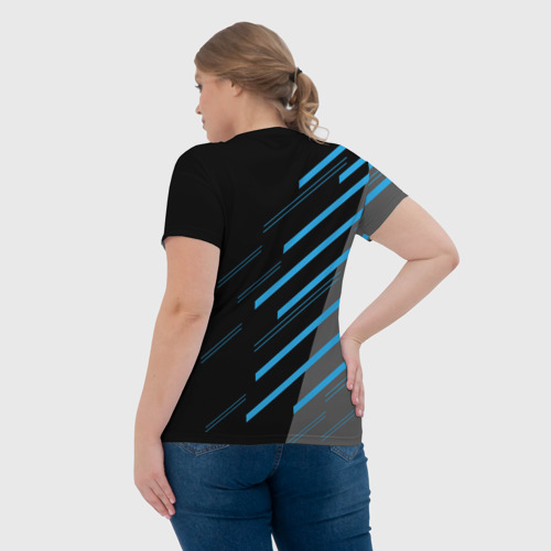 Женская футболка 3D с принтом BMW SPORT, вид сзади #2