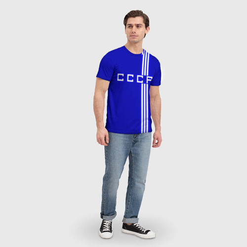 Мужская футболка 3D с принтом Форма сборной СССР-1, вид сбоку #3