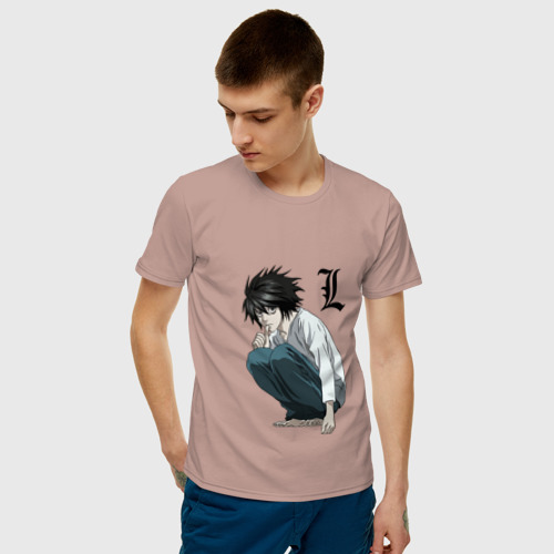 Мужская футболка с принтом Тетрадь смерти, фото на моделе #1