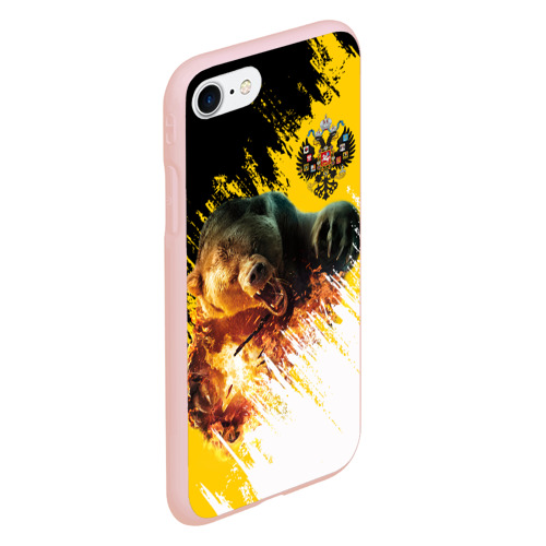 Чехол для iPhone 7/8 матовый с принтом Имперский флаг и медведь, вид сбоку #3