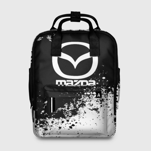 Женский рюкзак 3D с принтом Mazda abstract sport, вид спереди #2
