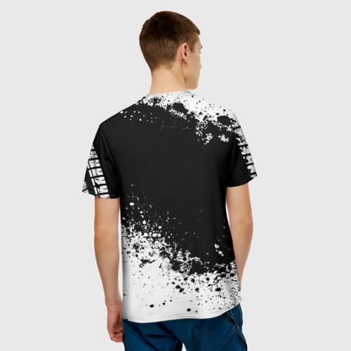 Мужская 3D футболка с принтом Volkswagen abstract sport, вид сзади #2