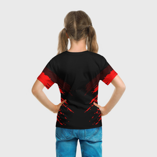 Детская футболка 3D с принтом MERCEDES-BENZ SPORT COLLECTION, вид сзади #2