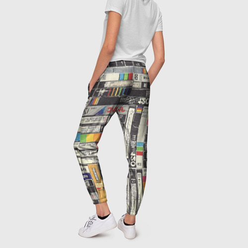 Женские брюки 3D с принтом VHS-кассеты, вид сзади #2