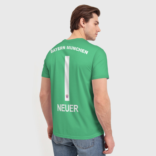 Мужская футболка 3D с принтом Нойер Бавария ВР, вид сзади #2