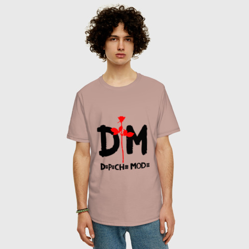 Мужская футболка хлопок Oversize с принтом Depeche Mode, фото на моделе #1