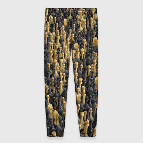 Женские брюки 3D с принтом Шахматы, вид сзади #1