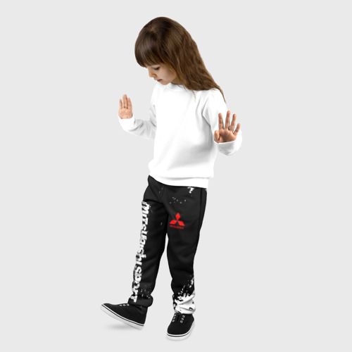 Детские брюки 3D с принтом Mitsubishi sport, фото на моделе #1