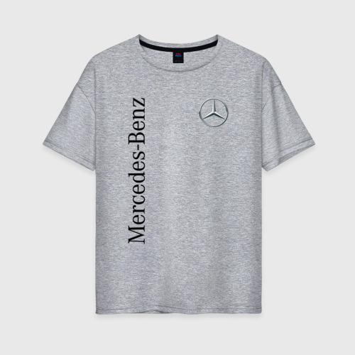 Женская футболка хлопок Oversize с принтом Mercedes-Benz, вид спереди #2