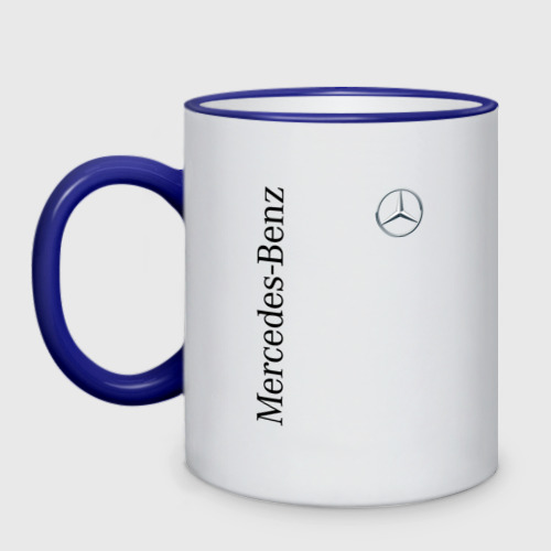 Кружка двухцветная с принтом Mercedes-Benz, вид спереди #2