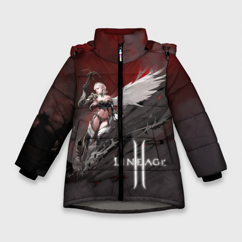 Зимняя куртка для девочек 3D с принтом Angel, вид спереди #2