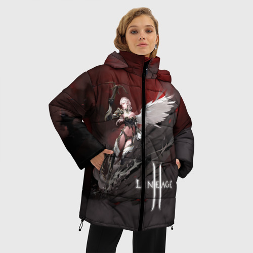 Женская зимняя куртка 3D с принтом Angel, фото на моделе #1