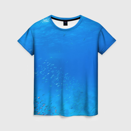 Женская футболка 3D с принтом Море, вид спереди #2