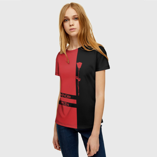 Женская футболка 3D с принтом Depeche Mode, фото на моделе #1