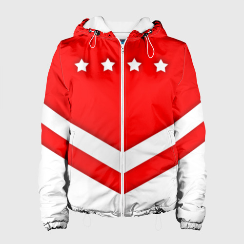 Женская куртка 3D с принтом Звезды и полосы, вид спереди #2