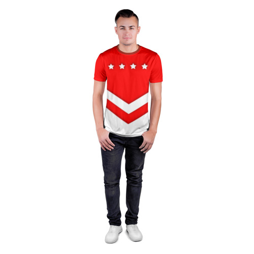 Мужская футболка 3D спортивная с принтом Звезды и полосы, вид сбоку #3
