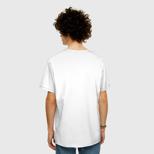 Мужская футболка хлопок Oversize с принтом Зигмунд Фрейд, вид сзади #2