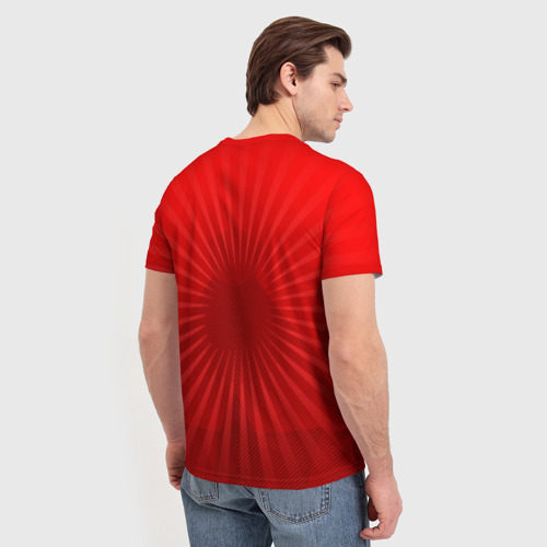 Мужская футболка 3D с принтом Цвета чемпиона, вид сзади #2