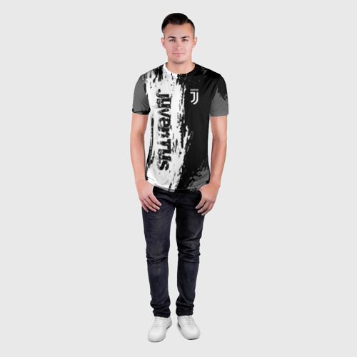Мужская футболка 3D Slim с принтом Juventus Ювентус, вид сбоку #3