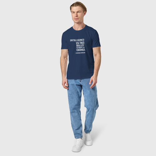 Мужская футболка хлопок с принтом 1N73LL1G3NC3 - intelligence, вид сбоку #3