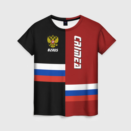 Женская футболка 3D с принтом Crimea Крым, вид спереди #2