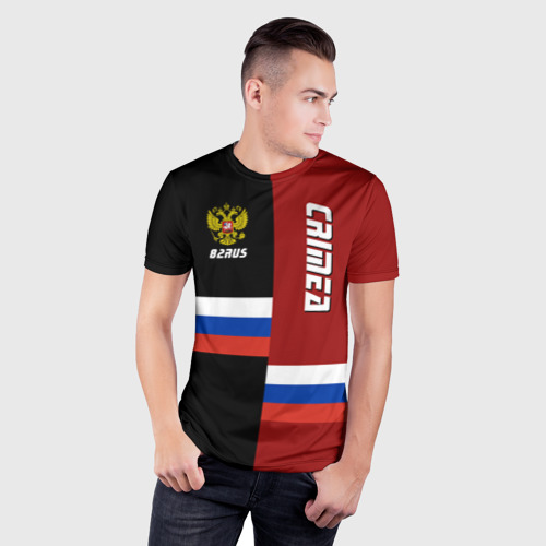 Мужская футболка 3D Slim с принтом Crimea (Крым), фото на моделе #1