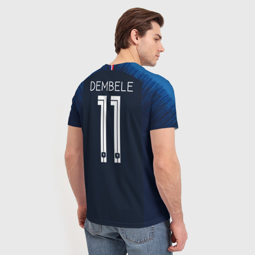 Мужская футболка 3D с принтом Dembele home 18-19 WC, вид сзади #2