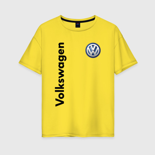 Женская футболка хлопок Oversize с принтом Volkswagen, вид спереди #2