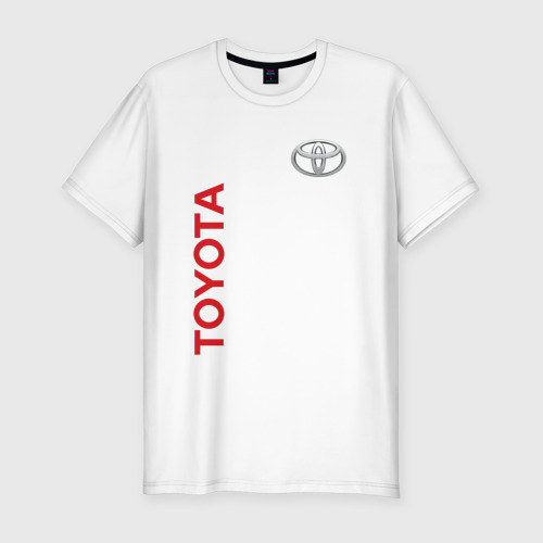Мужская футболка хлопок Slim с принтом Toyota, вид спереди #2