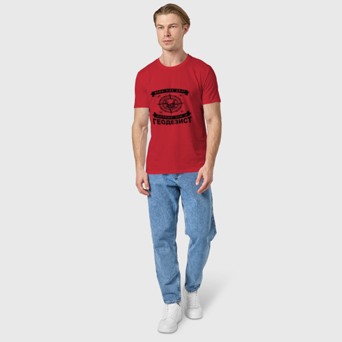 Мужская футболка хлопок с принтом Геодезист03, вид сбоку #3
