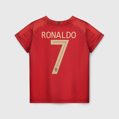 Детская 3D футболка с принтом Роналду 2018 ЧМ, вид сзади #1