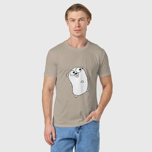 Мужская футболка хлопок с принтом Golang, фото на моделе #1