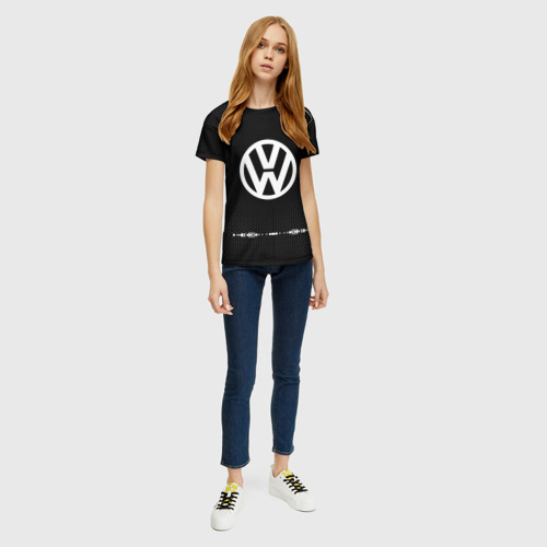 Женская футболка 3D с принтом Volkswagen sport auto abstract, вид сбоку #3