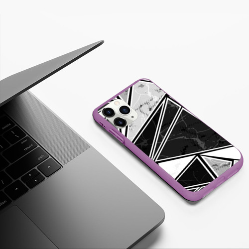 Чехол для iPhone 11 Pro матовый с принтом Спортивная геометрия, фото #5