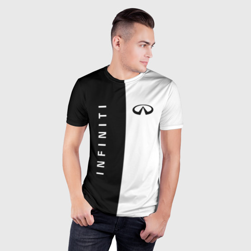 Мужская футболка 3D Slim с принтом Infiniti, фото на моделе #1