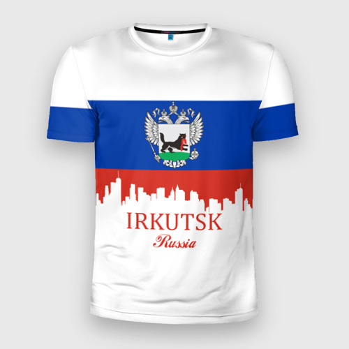 Мужская футболка 3D Slim с принтом IRKUTSK (Иркутск), вид спереди #2