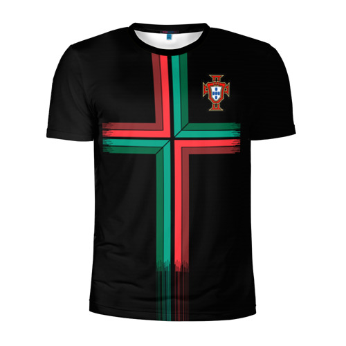 Мужская футболка 3D спортивная с принтом Portugal 2018 WC alternative, вид спереди #2