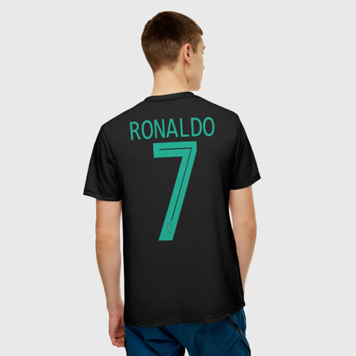 Мужская 3D футболка с принтом Роналду 2018 ЧМ Альтернативная, вид сзади #2