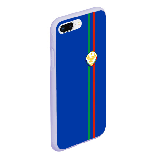 Чехол для iPhone 7Plus/8 Plus матовый с принтом Дагестан, лента с гербом, вид сбоку #3