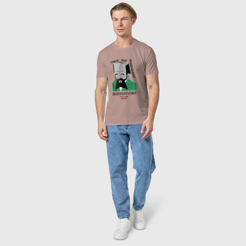 Мужская футболка хлопок с принтом Достоевский, вид сбоку #3