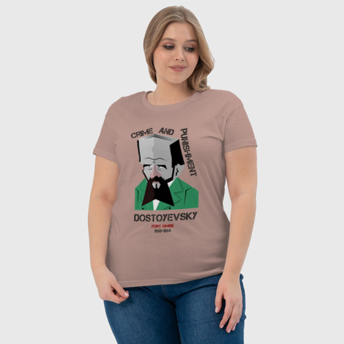 Женская футболка хлопок с принтом Достоевский, фото #4